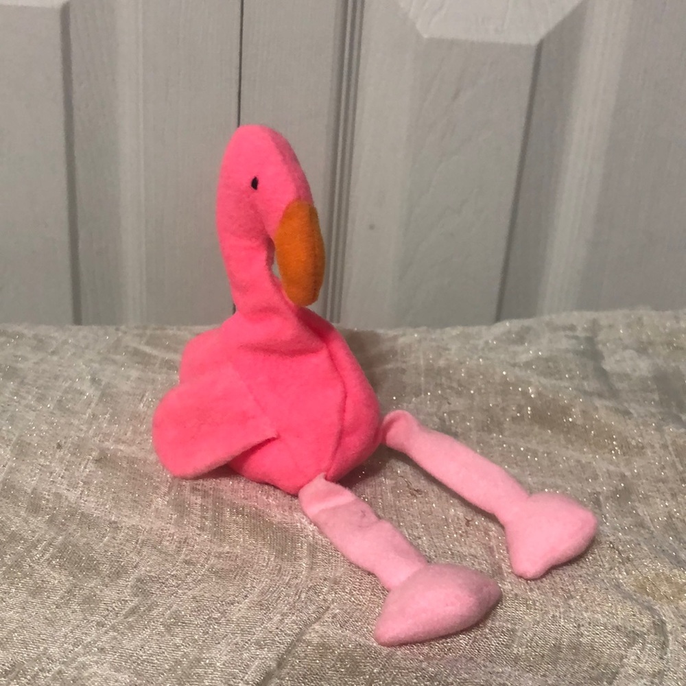 RARE VINTAGE Flamingo “Pinky” Teenie Beanie Babies Misprint McDonald’s Corp 90s